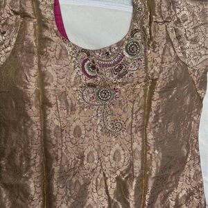 Ethnic Indian Wear Gold and Pink Wedding Dress